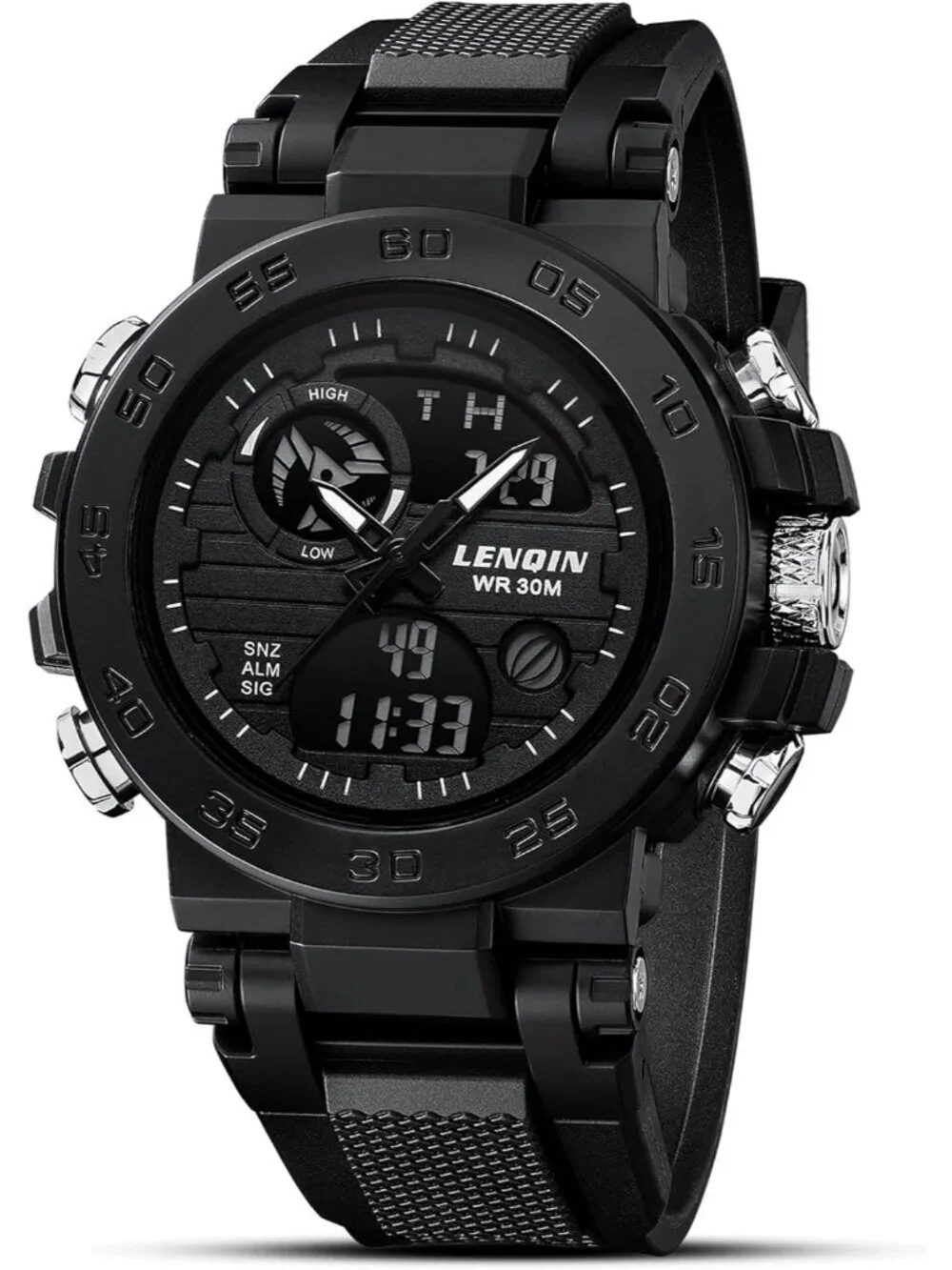 Men's Black Digital Military Survival Tactical Outdoor Waterproof Wrist Watch